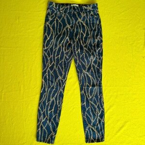 L'AGENCE • Margot High Rise Gold Chain Print Black Skinny Ankle Cropped Jeans